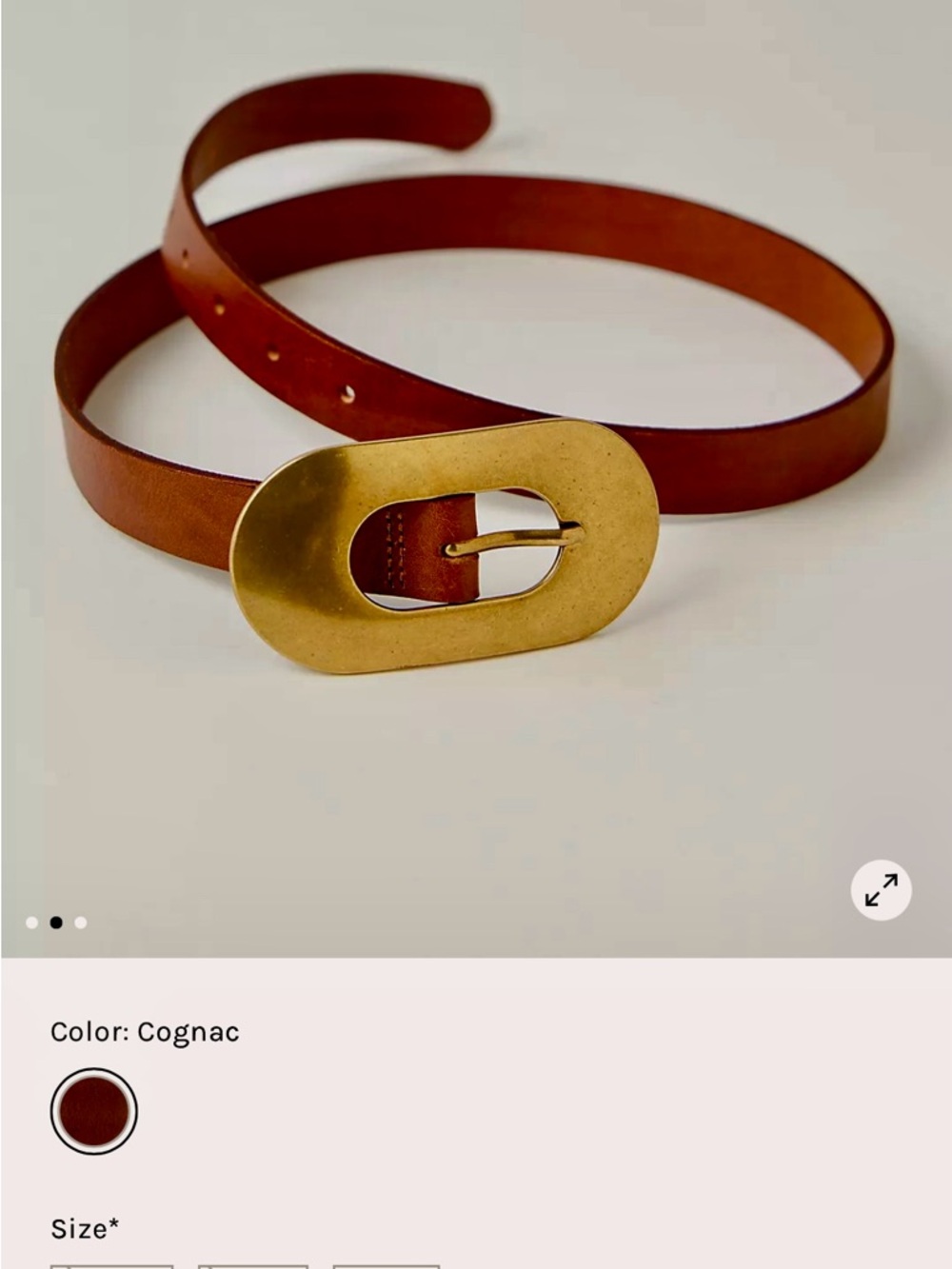 NWT Free People Melrose Leather Belt - size M - L - Picture 2 of 5